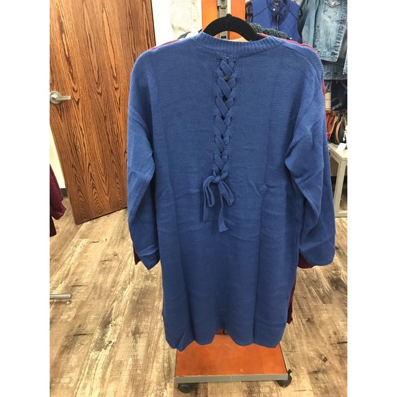 Oversized Midi Cross Back Sweater Dress - Picture 3 of 3